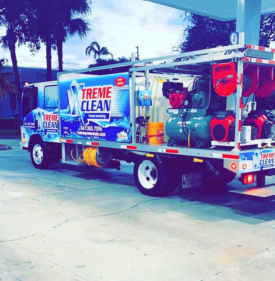 Xtreme Clean powerwashing fleet truck